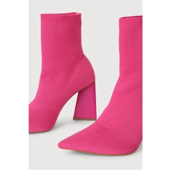 SCHUTZ Marila Knit Hot Pink Boots - Picture 12 of 12